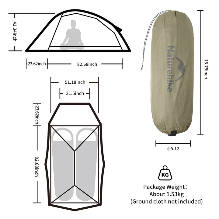 Naturehike Cloud Up Pro 2 Person Lightweight Backpacking Tent