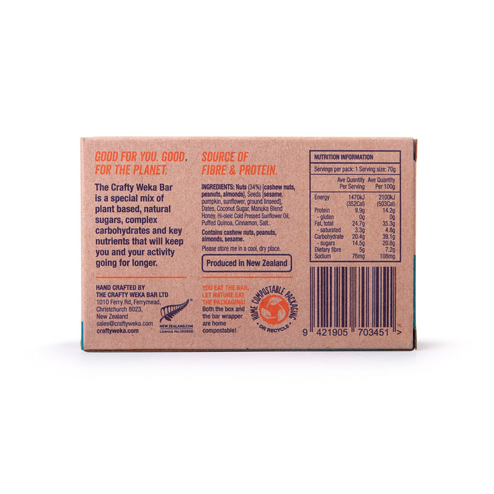 The Crafty Weka Bar Nutty Caramel GF 70g