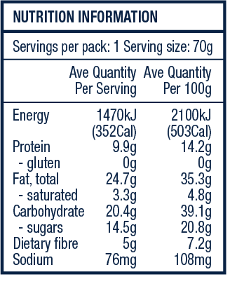 The Crafty Weka Bar Nutty Caramel GF 70g