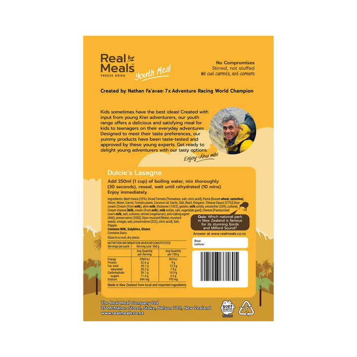 Real Meals Dulcie's Lasagne