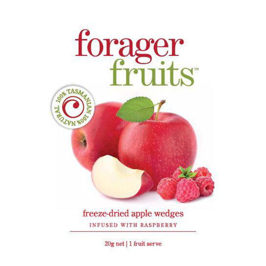 Forager Fruits Freeze Dried Apple Wedges Infused with Raspberry 20g