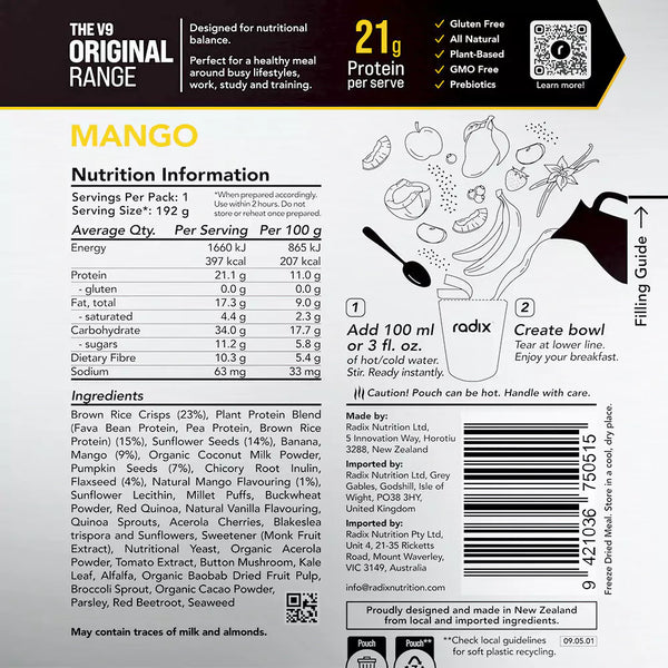 Radix Nutrition Original Breakfast v9.0 Mango