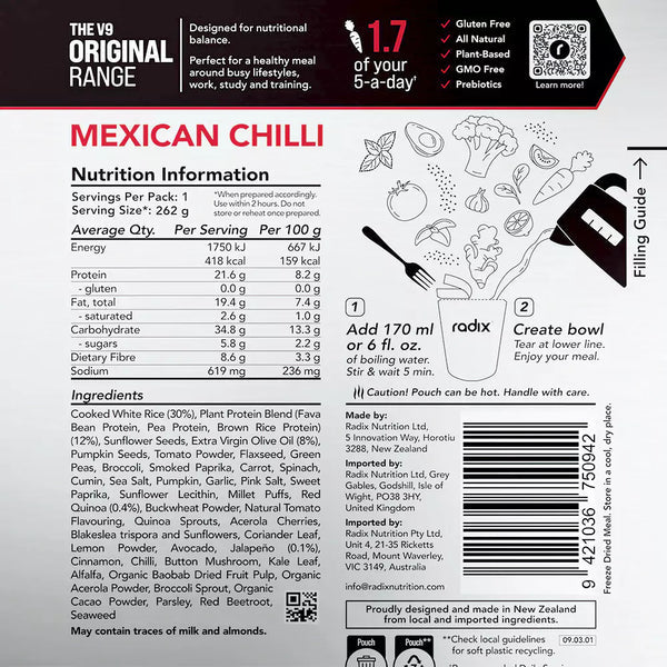 Radix Nutrition Original Meal Mexican Chilli