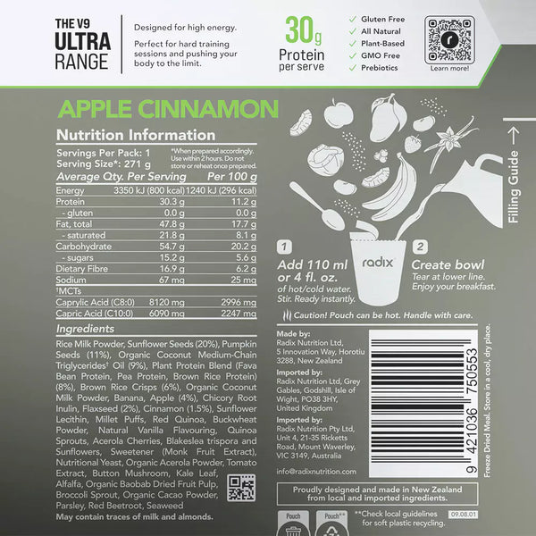 Radix Nutrition Ultra Breakfast Apple Cinnamon
