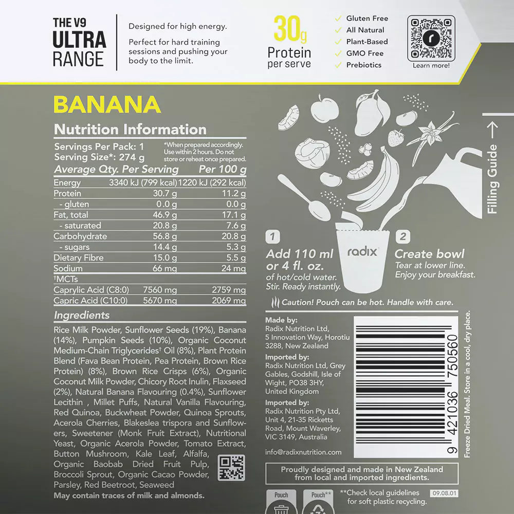 Radix Nutrition Ultra Breakfast Banana