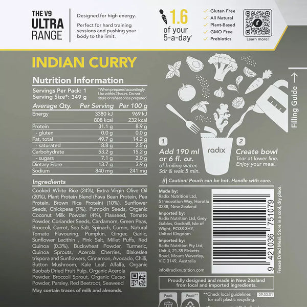Radix Nutrition Ultra Meal Indian Curry