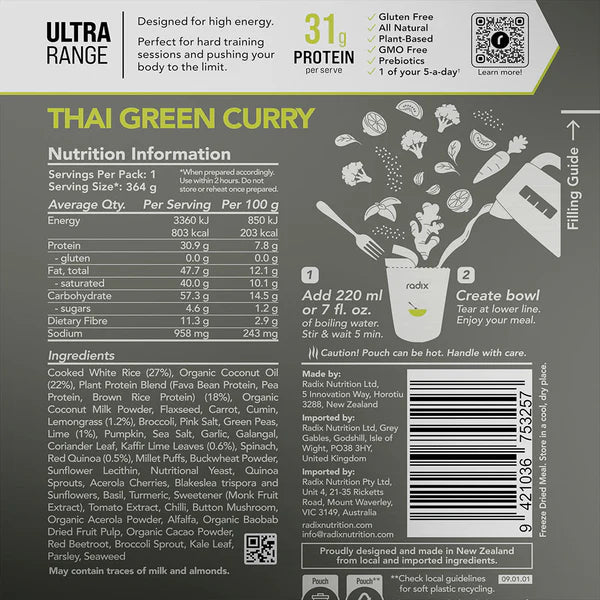 Radix Nutrition Ultra Meal Thai Green Curry