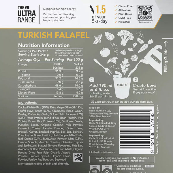 Radix Nutrition Ultra Meal Turkish Falafel