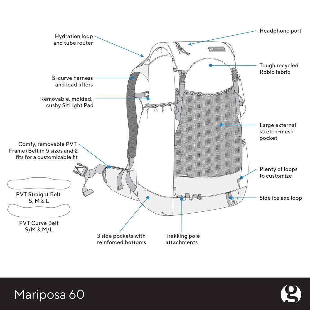 Gossamer Gear Mariposa 60 Ultralight Backpack