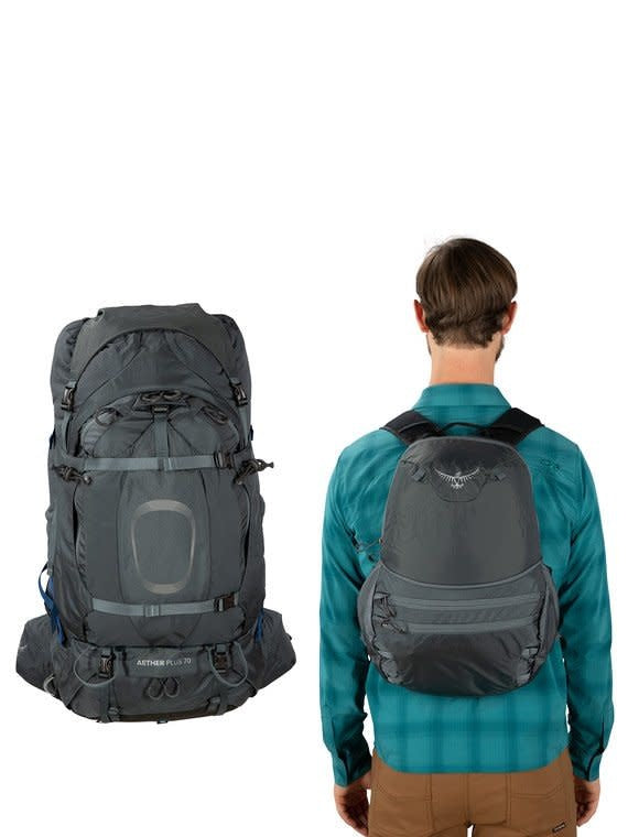 Osprey Aether Plus 70L Men’s Hiking Backpack With Rain Cover