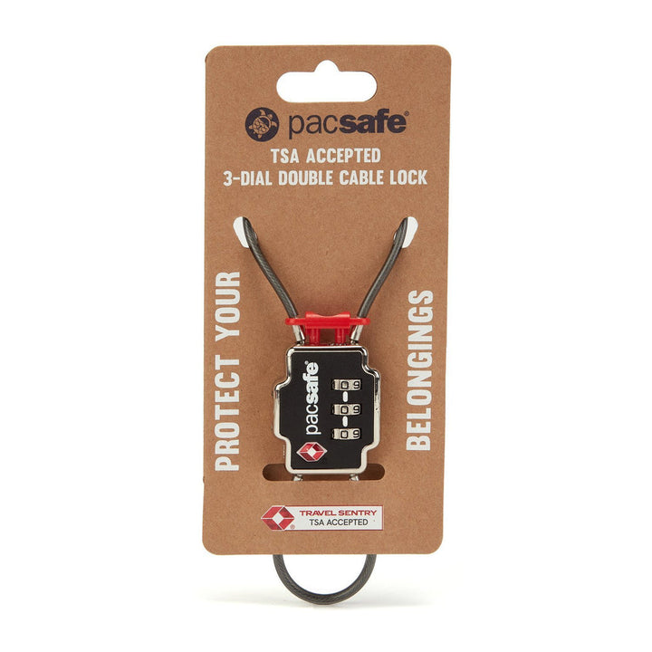 Pacsafe 3-Dial Double Cable Lock TSA