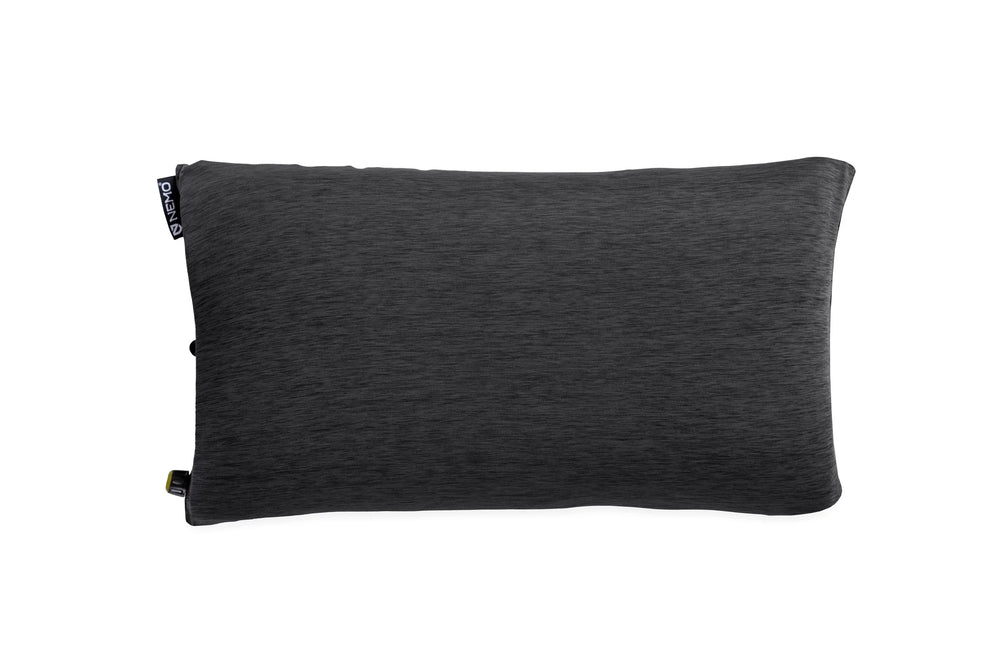 Black rectangular pillow on a white background