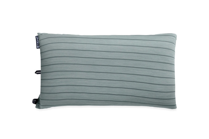 Folded gray pillow on a white background