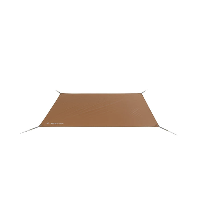 Brown tent footprint on a white background