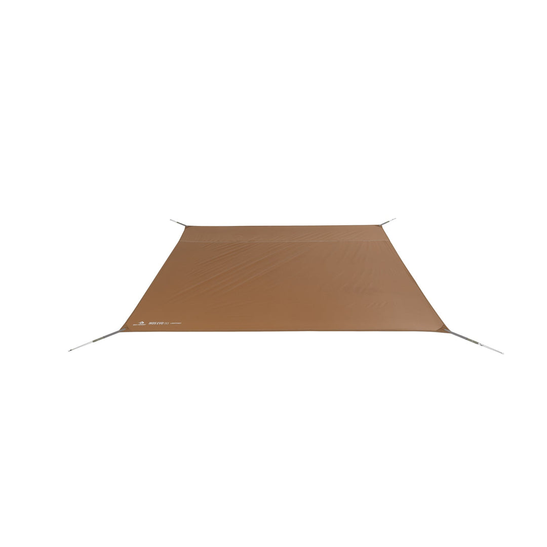 Brown tent footprint on a white background.