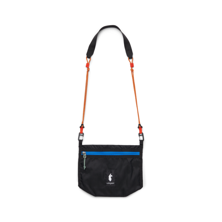 Black cross body bag with Cotopaxi logo on a white background