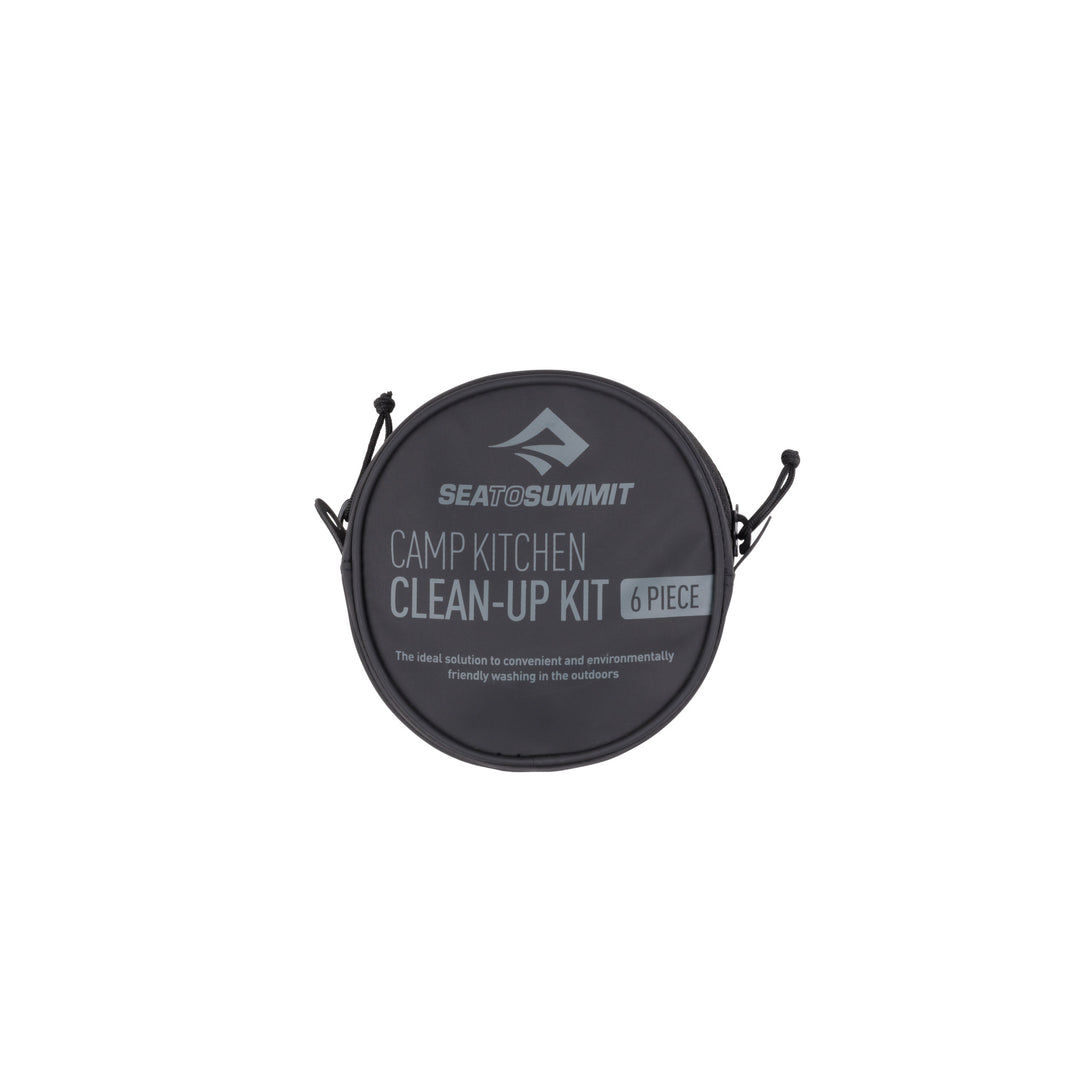 Black, disk shaped stuff sack for Sea to Summit Camp Kitchen Clean-Up Kit