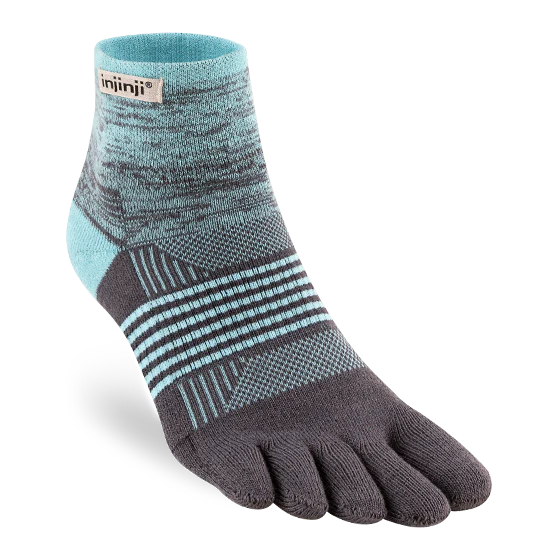 Five toe with blue and gray pattern on a white background