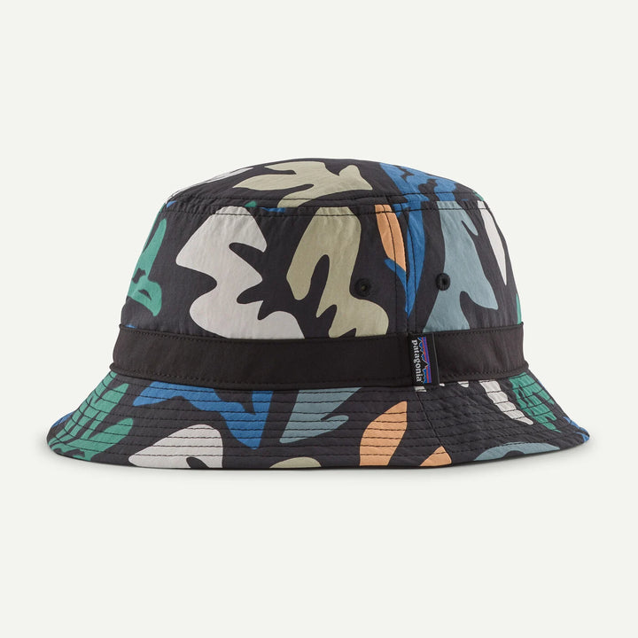 Colorful bucket hat with a pattern on a white background