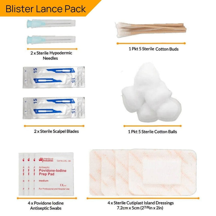 Contents of a blister lancing pack