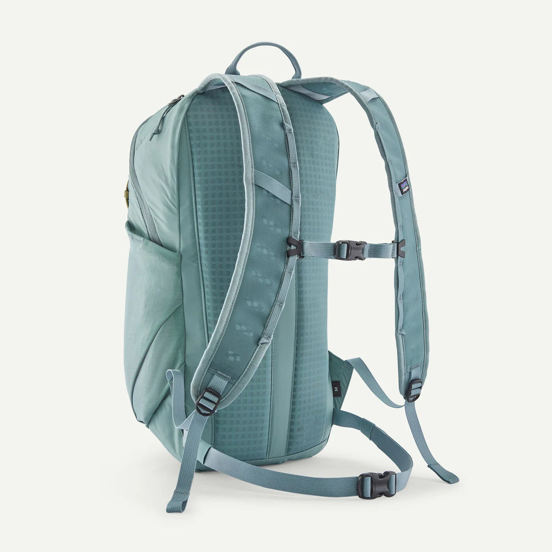 Light blue backpack on a white background