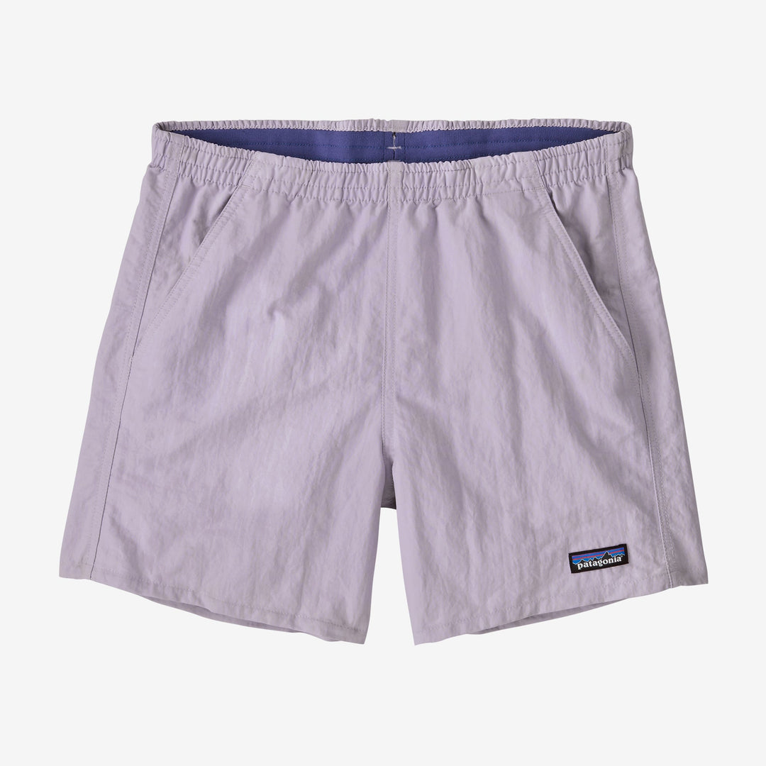 Pale purple shorts with patagonia logo