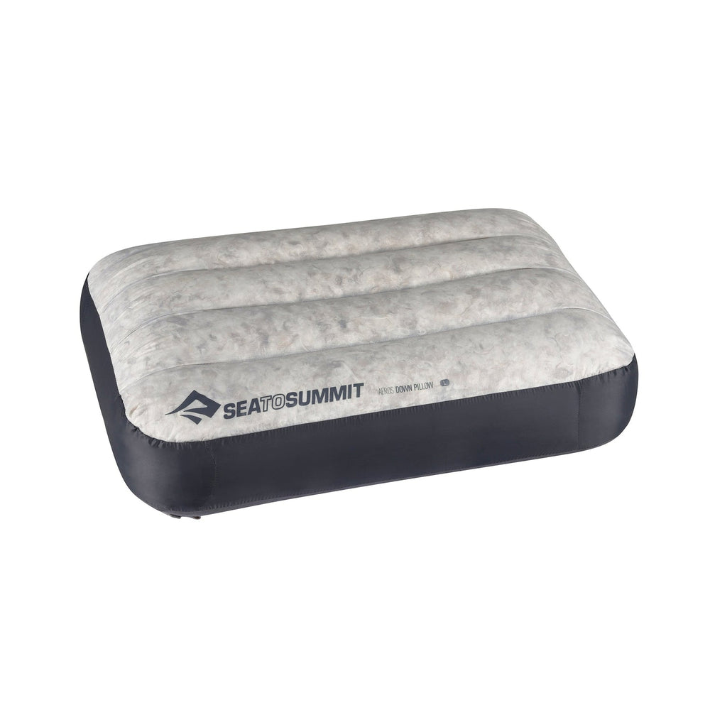 Grey and black inflatable pillow