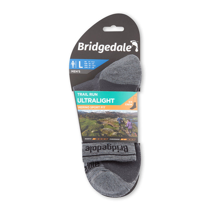 Bridgedale Trail Run Ultralight T2 Merino Sport 3/4 Crew Socks Men&