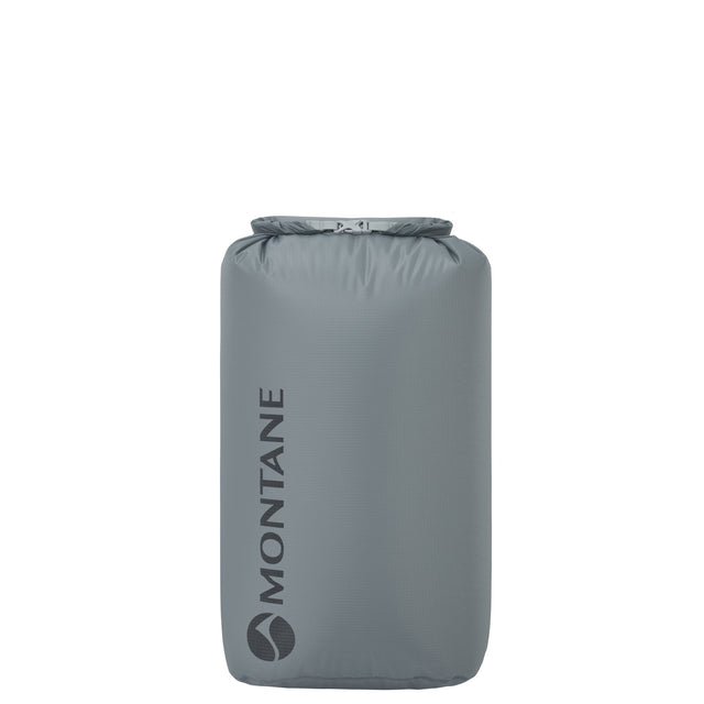 Grey dry bag with Montane logo on a white background