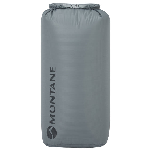 Grey dry bag with Montane logo on a white background
