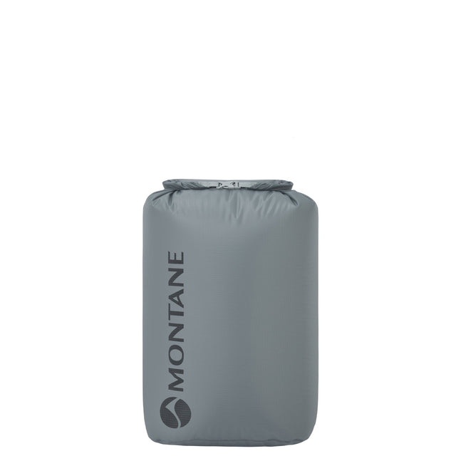 Grey drybag with Montane logo.