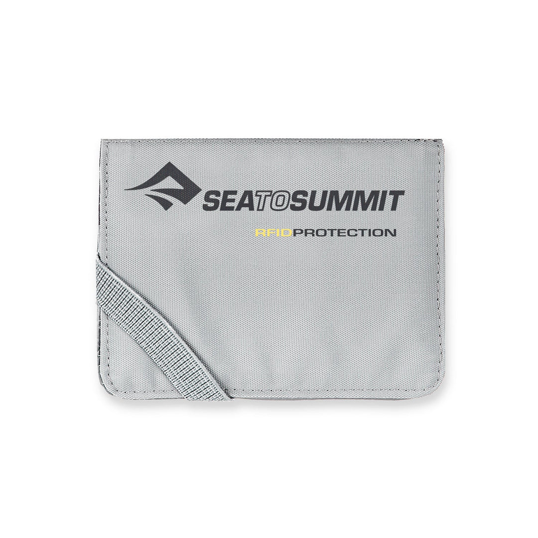 Grey card wallet with Sea to Summit logo on a white background