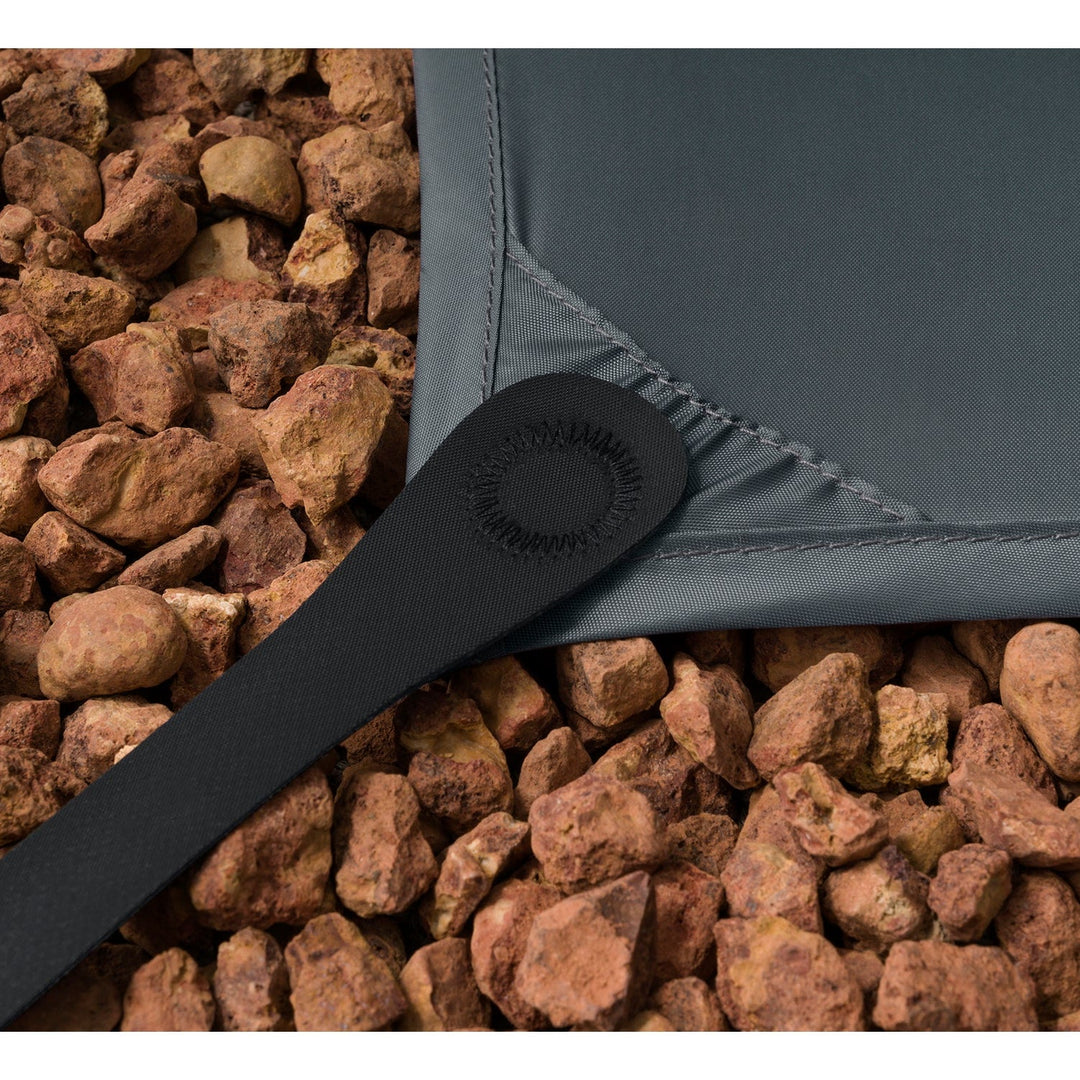 Corner of a tent footprint on very rocky ground