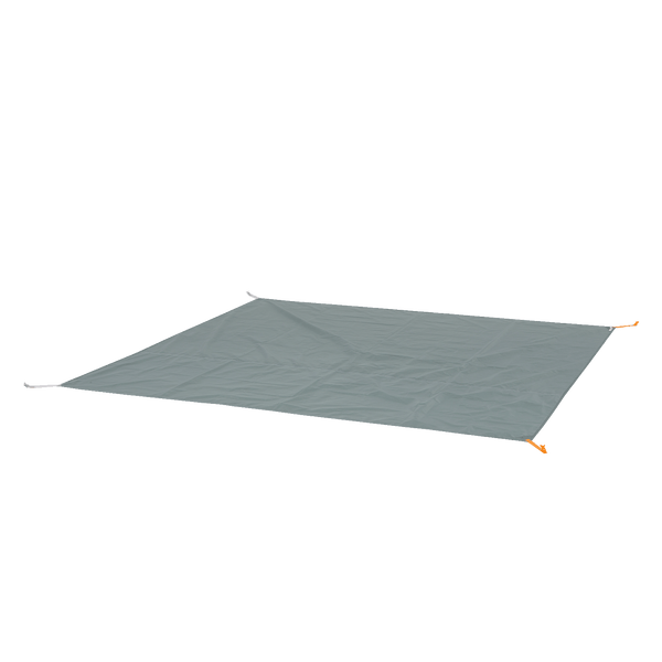 Grey tent footprint on white background