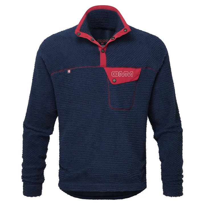 OMM Core Press Pullie in Navy, front view showing the pullover collar and single front pocket