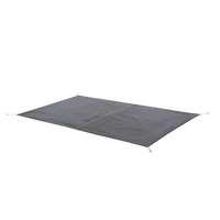 Dark grey tent footprint with webbing straps on the corners