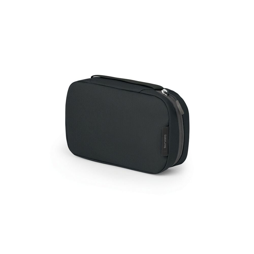 Black travel pouch on a white background