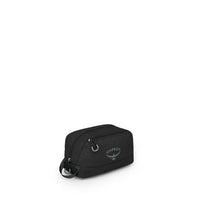 Black toiletry bag with Osprey logo on a white background