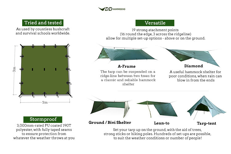 dd hammock tent DD Hammocks DD Tarp 3x3 – Backpacking Light Australia