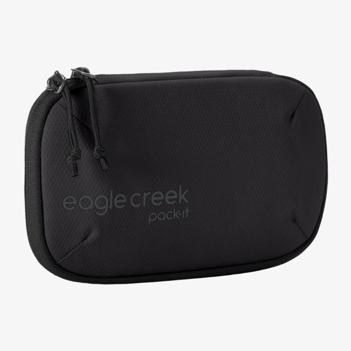 Black travel pouch with &
