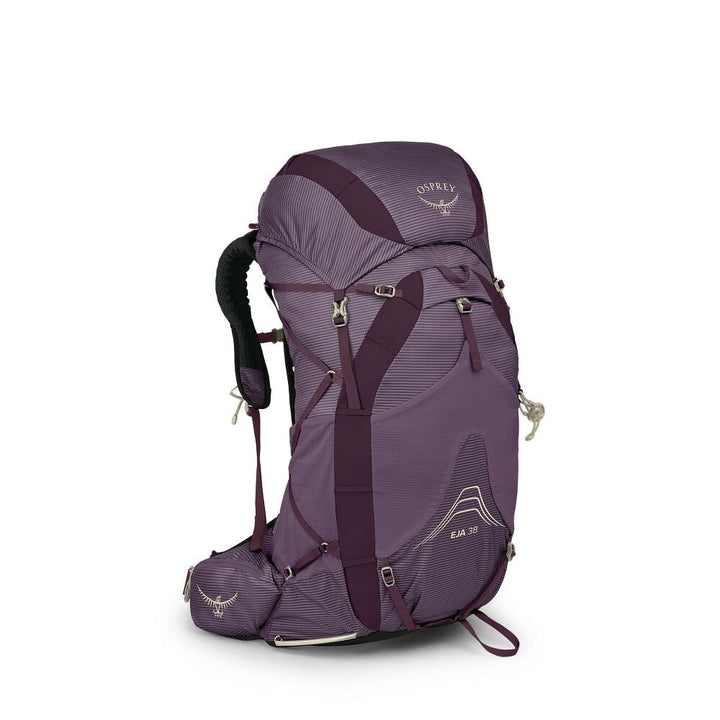 Purple Osprey backpack on a white background