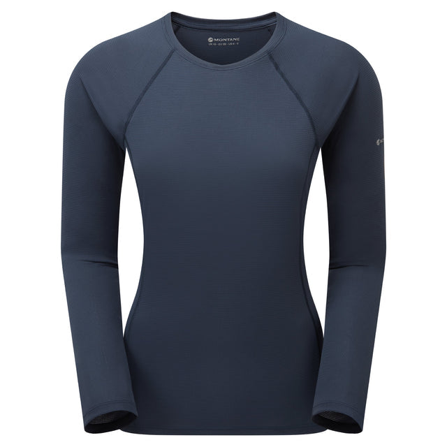 Navy long-sleeve athletic shirt on a white background