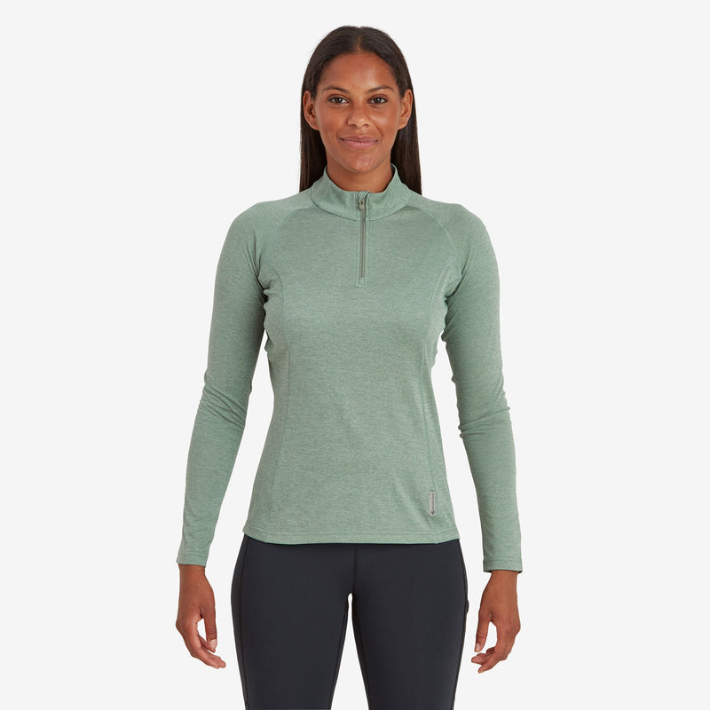 Montane Dart Women's Zip Neck in Wakame Green Montane Dart Women's Zip Neck in Wakame Green