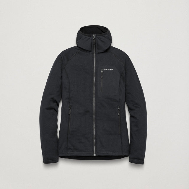 Black jacket with a Montane logo on a light grey background