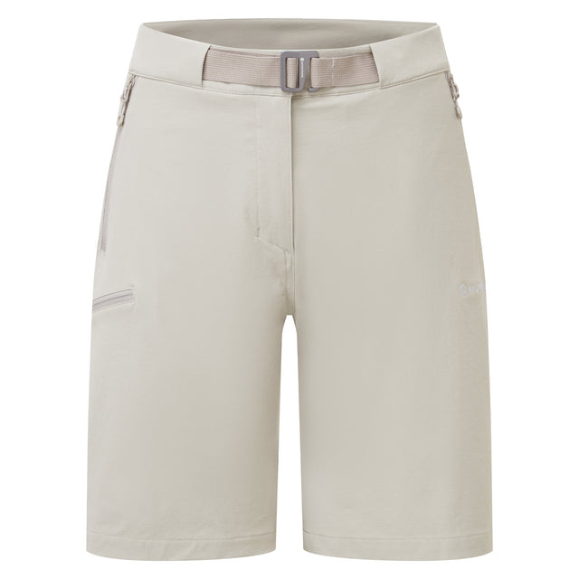 Beige shorts with a belt on a white background