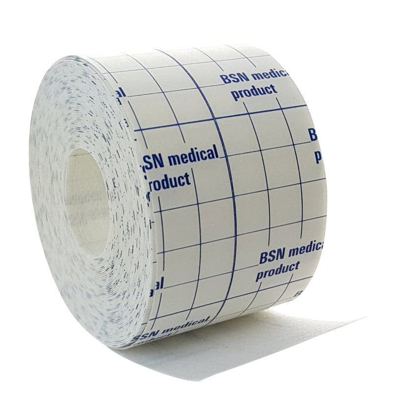 Roll of medical tape on a white background