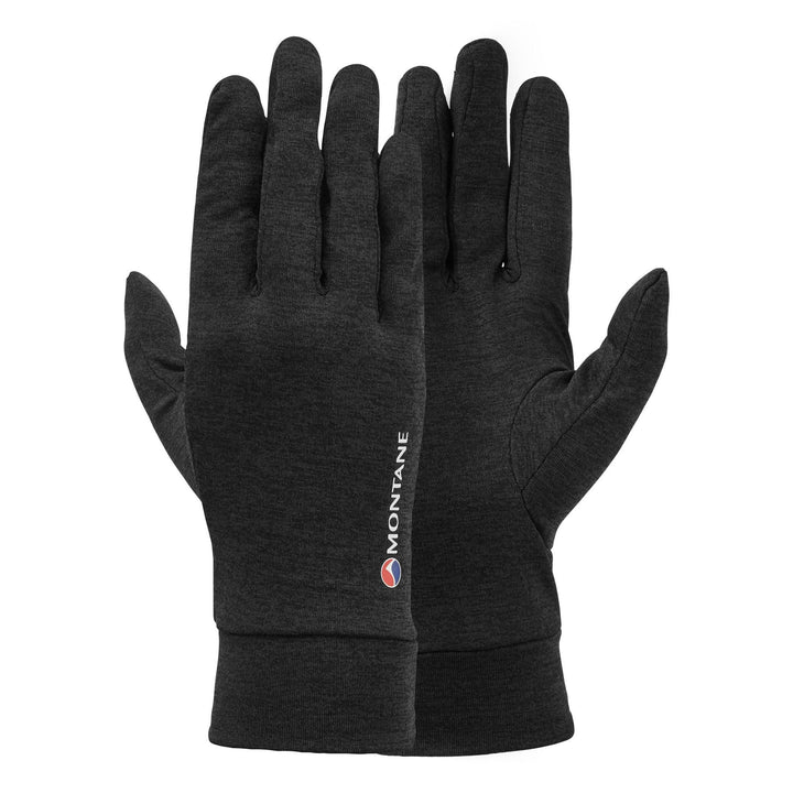 pair of black gloves with Montane logo on a white background