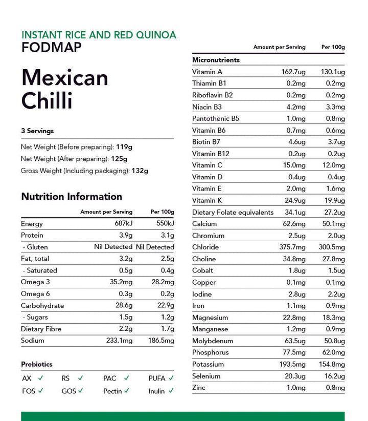 Radix Nutrition Instant Rice & Quinoa Mix Mexican Chilli