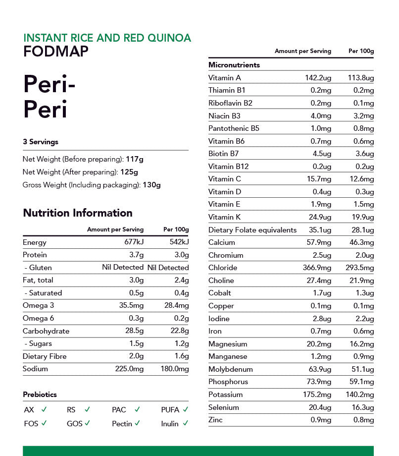 Radix Nutrition Instant Rice & Quinoa Mix Peri Peri