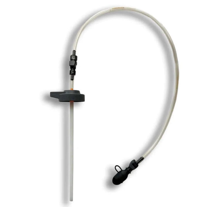 Hydration swig with clear hose on a white background. 